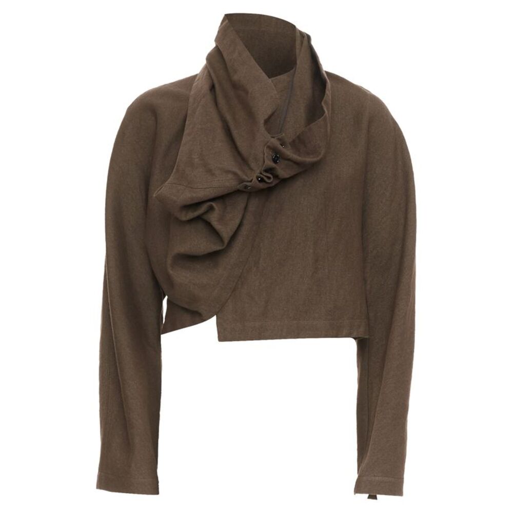 Lemaire wrapped cropped linen wool jacket